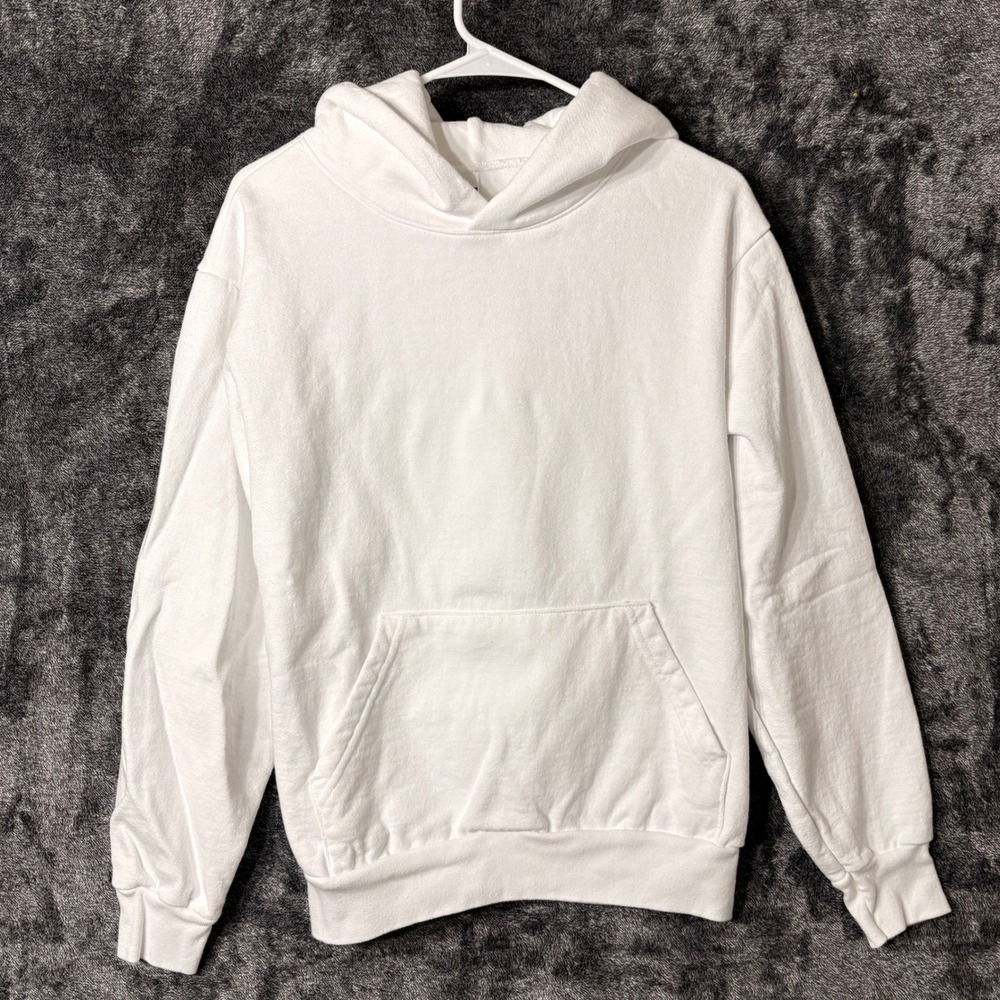 Los Angeles Apparel Pullover Hoodie‎ 14 Oz Heavy Fleece White Small USA Made